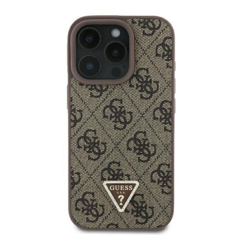 Guess nakładka Leather 4G Triangle Strass do iPhone 16 Pro 6,3" GUHCP16LP4TDPW brązowa MagSafe Guess nakładka Leather 4G Triangle Strass do iPhone 16 Pro 6,3" GUHCP16LP4TDPW brązowa MagSafe