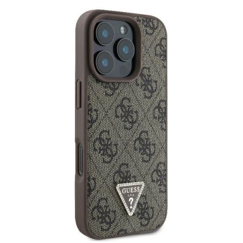 Guess nakładka Leather 4G Triangle Strass do iPhone 16 Pro 6,3" GUHCP16LP4TDPW brązowa MagSafe Guess nakładka Leather 4G Triangle Strass do iPhone 16 Pro 6,3" GUHCP16LP4TDPW brązowa MagSafe