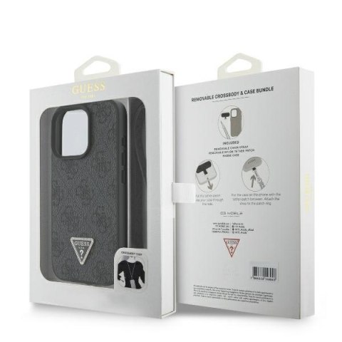 Guess nakładka Leather Metal Logo Strass Crossbody do iPhone 16 Pro Max 6,9" GUHCP16XP4TDSCPK czarna Guess nakładka Leather Metal Logo Strass Crossbody do iPhone 16 Pro Max 6,9" GUHCP16XP4TDSCPK czarna