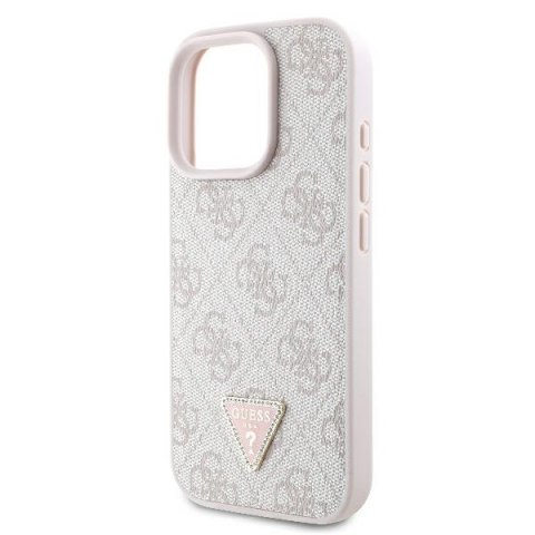 Guess nakładka Leather Metal Logo Strass Crossbody do iPhone 16 Pro Max 6,9" GUHCP16XP4TDSCPP różowa