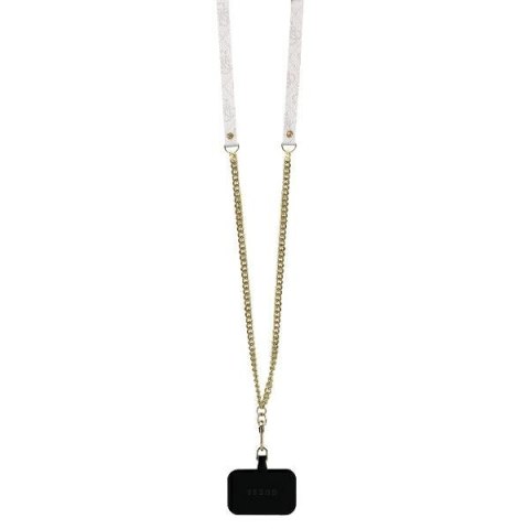 Guess nakładka Leather Metal Logo Strass Crossbody do iPhone 16 Pro Max 6,9" GUHCP16XP4TDSCPP różowa