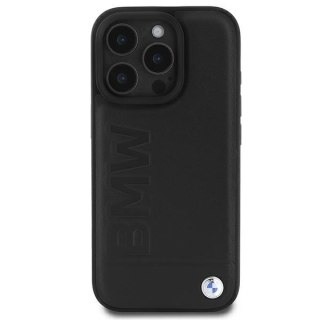 BMW nakładka do iPhone 16 Pro 6,3" BMHCP16LSLLBK Hardcase Leather Hot Stamp czarna