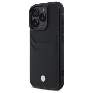 BMW nakładka do iPhone 16 Pro Max 6,9" BMHCP16X22RSEPK Hardcase Sign Leather Cardslot czarna