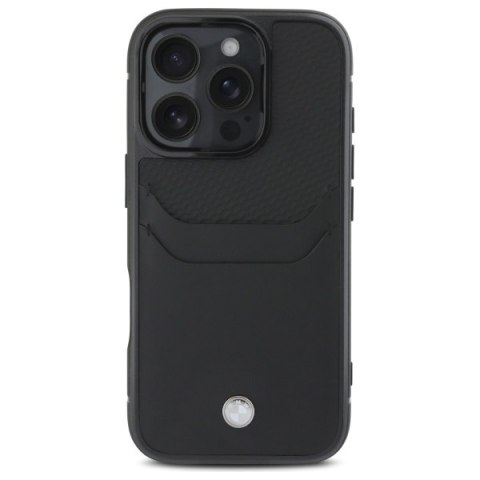 BMW nakładka do iPhone 16 Pro Max 6,9" BMHCP16X22RSEPK Hardcase Sign Leather Cardslot czarna
