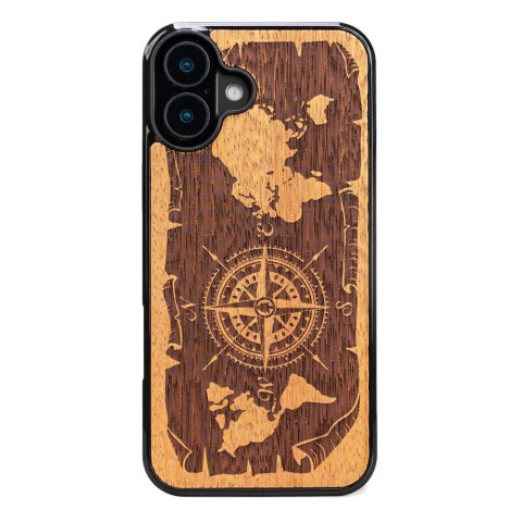 Bewood nakładka do iPhone 16 Plus 6,7" Róża Wiatrów Merbau