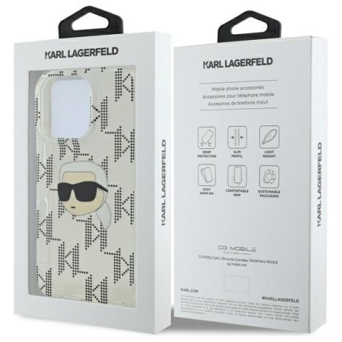 Karl Lagerfeld nakładka do iPhone 16 Pro 6,3" KLHCP16LHKLPKHT przezroczysta Hardcase IML Karl Head Electroplated