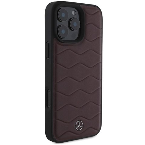 Mercedes nakładka do iPhone 16 Pro Max 6,9" MEHCP16X23RWRSR Hardcase MB Waves Leather czerwona