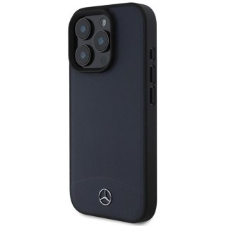 Mercedes nakładka do iPhone 16 Pro Max 6,9" MEHMP16X23RBARV Hardcase Textured And Plain Leather MagSafe granatowa