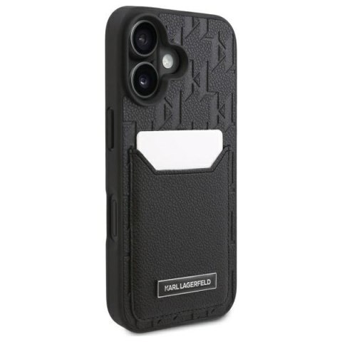 Karl Lagerfeld nakładka do iPhone 16 6,1" KLHCP16SPGKHPRPK czarna Hardcase Cardslots Monogram Karl Lagerfeld nakładka do iPhone 16 6,1" KLHCP16SPGKHPRPK czarna Hardcase Cardslots Monogram