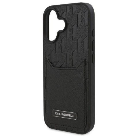 Karl Lagerfeld nakładka do iPhone 16 6,1" KLHCP16SPGKHPRPK czarna Hardcase Cardslots Monogram Karl Lagerfeld nakładka do iPhone 16 6,1" KLHCP16SPGKHPRPK czarna Hardcase Cardslots Monogram