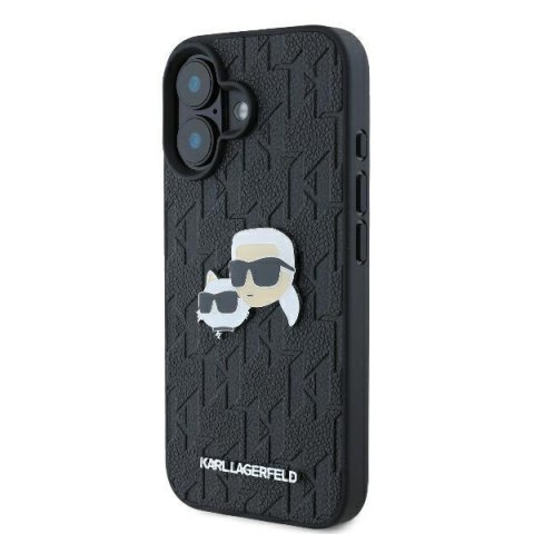 Karl Lagerfeld nakładka do iPhone 16 6,1" KLHCP16SPGKLKCPK czarna Hardcase Monogram Karl&Choupette Head Pin Karl Lagerfeld nakładka do iPhone 16 6,1" KLHCP16SPGKLKCPK czarna Hardcase Monogram Karl&Choupette Head Pin