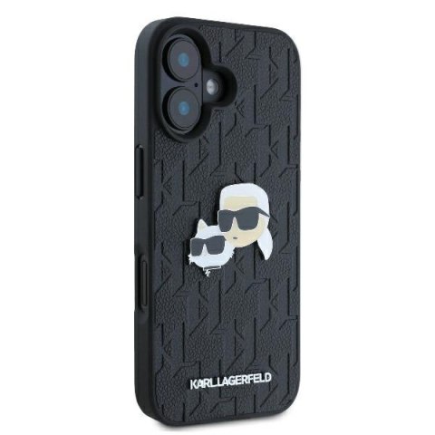 Karl Lagerfeld nakładka do iPhone 16 6,1" KLHCP16SPGKLKCPK czarna Hardcase Monogram Karl&Choupette Head Pin Karl Lagerfeld nakładka do iPhone 16 6,1" KLHCP16SPGKLKCPK czarna Hardcase Monogram Karl&Choupette Head Pin