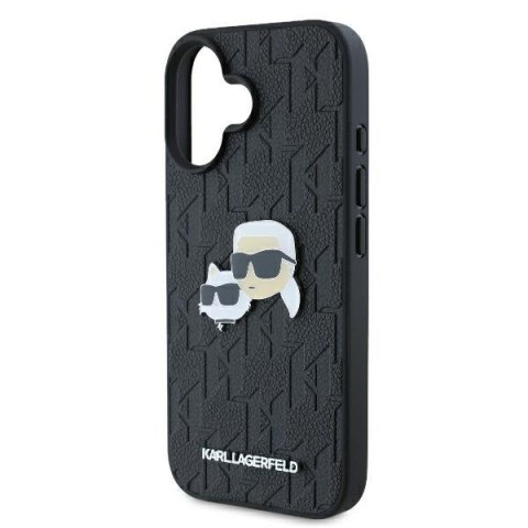 Karl Lagerfeld nakładka do iPhone 16 6,1" KLHCP16SPGKLKCPK czarna Hardcase Monogram Karl&Choupette Head Pin Karl Lagerfeld nakładka do iPhone 16 6,1" KLHCP16SPGKLKCPK czarna Hardcase Monogram Karl&Choupette Head Pin