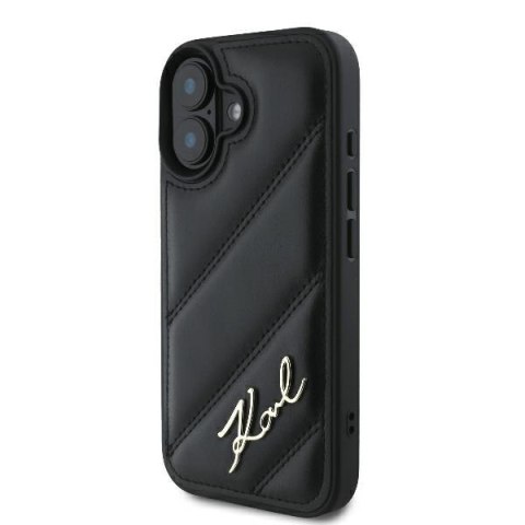 Karl Lagerfeld nakładka do iPhone 16 6,1" KLHCP16SPQDSMGK czarna Hardcase Quilted Signature Karl Lagerfeld nakładka do iPhone 16 6,1" KLHCP16SPQDSMGK czarna Hardcase Quilted Signature