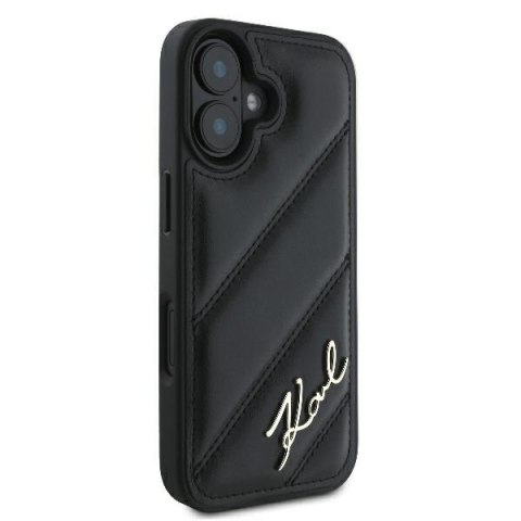Karl Lagerfeld nakładka do iPhone 16 6,1" KLHCP16SPQDSMGK czarna Hardcase Quilted Signature Karl Lagerfeld nakładka do iPhone 16 6,1" KLHCP16SPQDSMGK czarna Hardcase Quilted Signature
