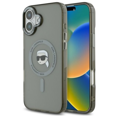 Karl Lagerfeld nakładka do iPhone 16 6,1" KLHMP16SHLSKIK czarna Hardcase IML Metal Karl Head MagSafe Karl Lagerfeld nakładka do iPhone 16 6,1" KLHMP16SHLSKIK czarna Hardcase IML Metal Karl Head MagSafe
