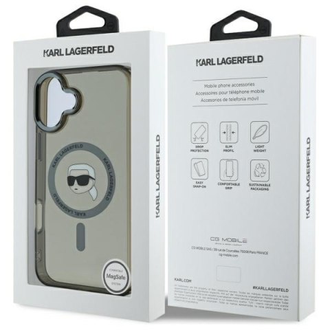 Karl Lagerfeld nakładka do iPhone 16 6,1" KLHMP16SHLSKIK czarna Hardcase IML Metal Karl Head MagSafe Karl Lagerfeld nakładka do iPhone 16 6,1" KLHMP16SHLSKIK czarna Hardcase IML Metal Karl Head MagSafe