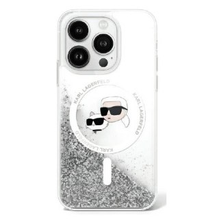 Karl Lagerfeld nakładka do iPhone 16 6,1" KLHMP16SLGKCSGH przezroczysta Hardcase Liquid Glitter Karl&Choupette Head MagSafe