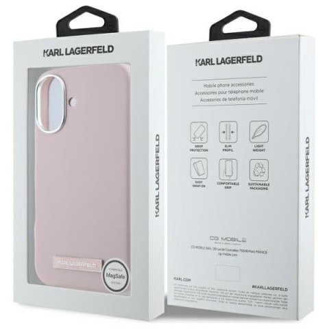 Karl Lagerfeld nakładka do iPhone 16 6,1" KLHMP16SPGMSRPP różowa Hardcase FW Metal Plate MagSafe Karl Lagerfeld nakładka do iPhone 16 6,1" KLHMP16SPGMSRPP różowa Hardcase FW Metal Plate MagSafe