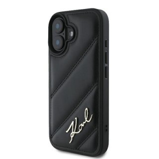 Karl Lagerfeld nakładka do iPhone 16 Plus 6,7" KLHCP16MPQDSMGK czarna Hardcase Quilted Signature