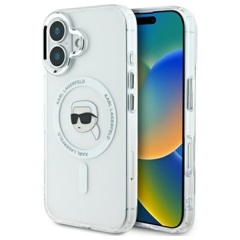 Karl Lagerfeld nakładka do iPhone 16 Plus 6,7" KLHMP16MHLSKIH biała Hardcase IML Metal Karl Head MagSafe Karl Lagerfeld nakładka do iPhone 16 Plus 6,7" KLHMP16MHLSKIH biała Hardcase IML Metal Karl Head MagSafe