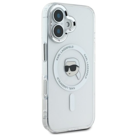 Karl Lagerfeld nakładka do iPhone 16 Plus 6,7" KLHMP16MHLSKIH biała Hardcase IML Metal Karl Head MagSafe Karl Lagerfeld nakładka do iPhone 16 Plus 6,7" KLHMP16MHLSKIH biała Hardcase IML Metal Karl Head MagSafe