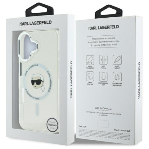 Karl Lagerfeld nakładka do iPhone 16 Plus 6,7" KLHMP16MHLSKIH biała Hardcase IML Metal Karl Head MagSafe Karl Lagerfeld nakładka do iPhone 16 Plus 6,7" KLHMP16MHLSKIH biała Hardcase IML Metal Karl Head MagSafe