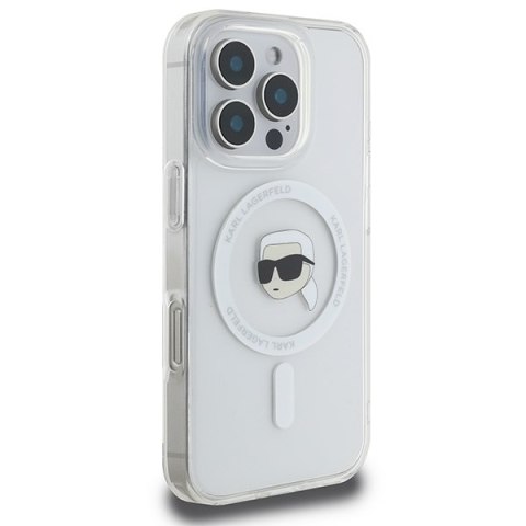 Karl Lagerfeld nakładka do iPhone 16 Pro 6,3" KLHMP16LHLSKIH biała Hardcase IML Metal Karl Head MagSafe Karl Lagerfeld nakładka do iPhone 16 Pro 6,3" KLHMP16LHLSKIH biała Hardcase IML Metal Karl Head MagSafe