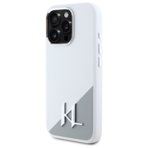 Karl Lagerfeld nakładka do iPhone 16 Pro 6,3" KLHMP16LSCMKMPCH biała Hardcase Silicone Shadow Metal Initial MagSafe Karl Lagerfeld nakładka do iPhone 16 Pro 6,3" KLHMP16LSCMKMPCH biała Hardcase Silicone Shadow Metal Initial MagSafe