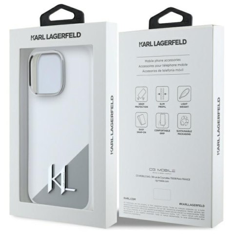 Karl Lagerfeld nakładka do iPhone 16 Pro 6,3" KLHMP16LSCMKMPCH biała Hardcase Silicone Shadow Metal Initial MagSafe Karl Lagerfeld nakładka do iPhone 16 Pro 6,3" KLHMP16LSCMKMPCH biała Hardcase Silicone Shadow Metal Initial MagSafe