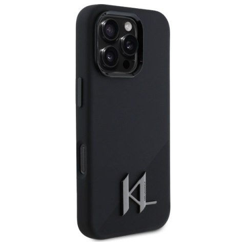 Karl Lagerfeld nakładka do iPhone 16 Pro 6,3" KLHMP16LSCMKMPCK czarna Hardcase Silicone Shadow Metal Initial MagSafe Karl Lagerfeld nakładka do iPhone 16 Pro 6,3" KLHMP16LSCMKMPCK czarna Hardcase Silicone Shadow Metal Initial MagSafe