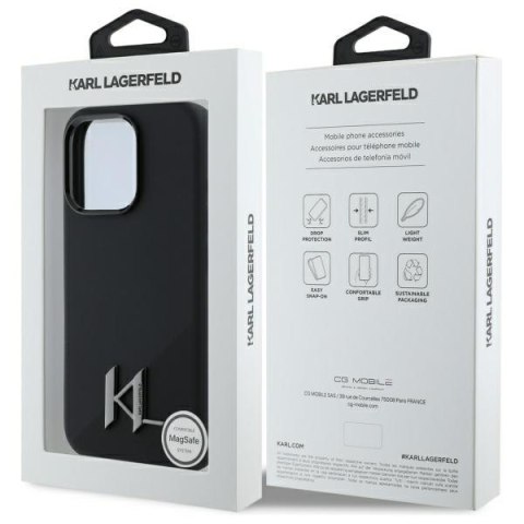 Karl Lagerfeld nakładka do iPhone 16 Pro 6,3" KLHMP16LSCMKMPCK czarna Hardcase Silicone Shadow Metal Initial MagSafe Karl Lagerfeld nakładka do iPhone 16 Pro 6,3" KLHMP16LSCMKMPCK czarna Hardcase Silicone Shadow Metal Initial MagSafe