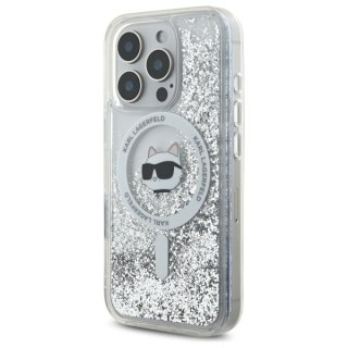 Karl Lagerfeld nakładka do iPhone 16 Pro Max 6,9" KLHMP16XLGCHSGH przezroczysta Hardcase Liquid Glitter Choupette Head MagSafe