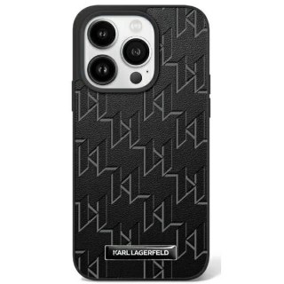 Karl Lagerfeld nakładka do iPhone 16 Pro Max 6,9" KLHMP16XPKHPORPK czarna Hardcase Leather Monogram Metal Logo MagSafe