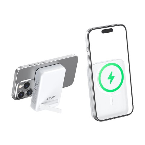 BWOO Power bank 20W 10000 mAh, biały
