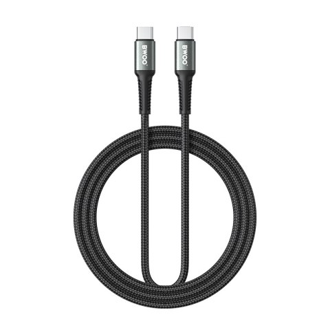 BWOO kabel Pleciony USB-C - USB-C 2m 60W, czarny
