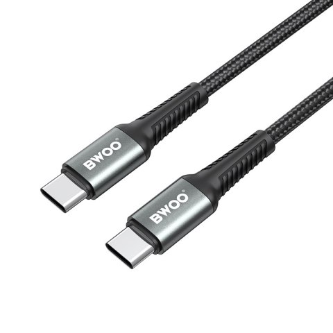 BWOO kabel Pleciony USB-C - USB-C 3m 60W, czarny