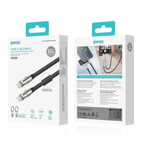 BWOO kabel Smycz USB-C - Lightning 0,3m 27W zawieszka