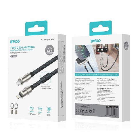 BWOO kabel Smycz USB-C - Lightning 1,2m 27W zawieszka