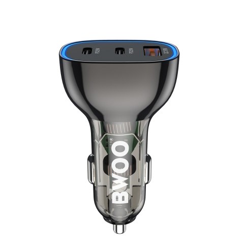 BWOO ładowarka samochodowa 2 x USB-C + USB-A 68W czarna