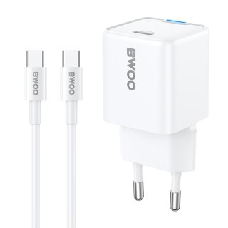 BWOO ładowarka sieciowa GaN 30W USB-C + kabel USB-C - USB-C 60W biała