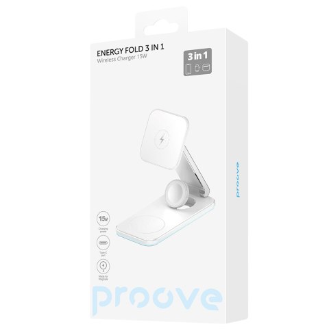 Proove ładowarka bezprzewodowa Energy Fold 3 w 1 biała