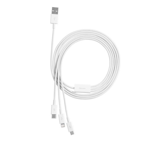 Baseus kabel 3w1 Superior USB - Lightning + USB-C + microUSB 1,5 m 3,5A biały Baseus kabel 3w1 Superior USB - Lightning + USB-C + microUSB 1,5 m 3,5A biały