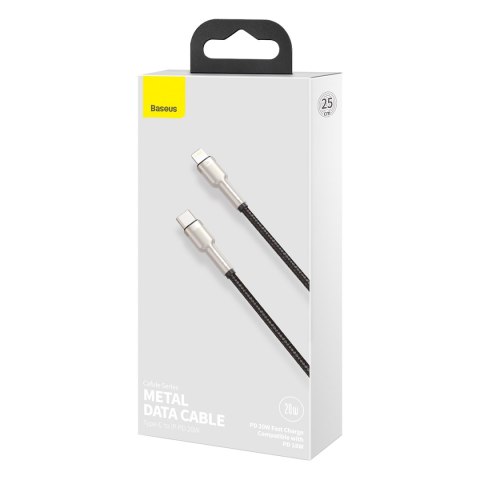 Baseus kabel Cafule Metal PD USB-C - Lightning 0,25 m czarny 20W Baseus kabel Cafule Metal PD USB-C - Lightning 0,25 m czarny 20W
