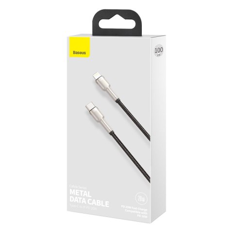 Baseus kabel Cafule Metal PD USB-C - Lightning 1,0 m czarny 20W Baseus kabel Cafule Metal PD USB-C - Lightning 1,0 m czarny 20W