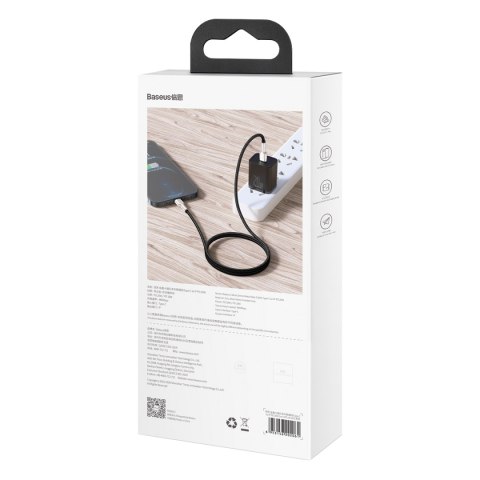 Baseus kabel Cafule Metal PD USB-C - Lightning 1,0 m czarny 20W Baseus kabel Cafule Metal PD USB-C - Lightning 1,0 m czarny 20W