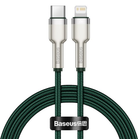 Baseus kabel Cafule Metal PD USB-C - Lightning 1,0 m zielony 20W Baseus kabel Cafule Metal PD USB-C - Lightning 1,0 m zielony 20W