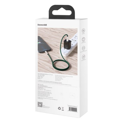 Baseus kabel Cafule Metal PD USB-C - Lightning 1,0 m zielony 20W Baseus kabel Cafule Metal PD USB-C - Lightning 1,0 m zielony 20W