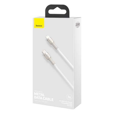 Baseus kabel Cafule Metal PD USB-C - Lightning 2,0 m biały 20W Baseus kabel Cafule Metal PD USB-C - Lightning 2,0 m biały 20W
