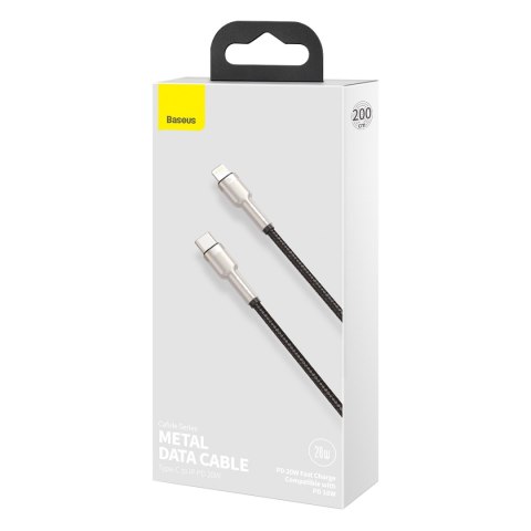 Baseus kabel Cafule Metal PD USB-C - Lightning 2,0 m czarny 20W Baseus kabel Cafule Metal PD USB-C - Lightning 2,0 m czarny 20W